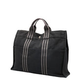 エルメス フールトゥ トートMM トートバッグ ブラック キャンバス レディース HERMES 【中古】